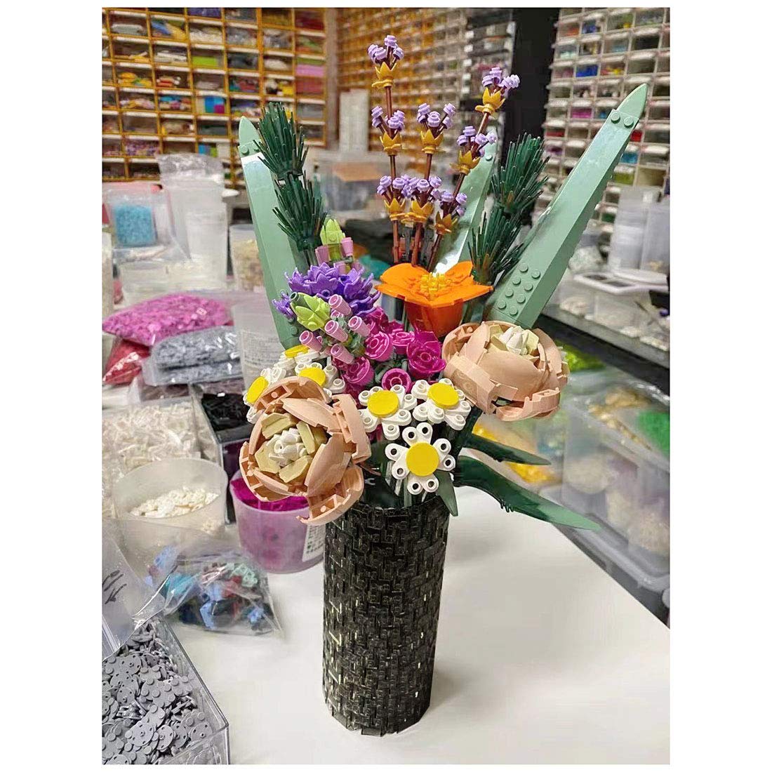 Amazon.co.jp: Yamix 花瓶組み立てブロック 400ピース フラワーブーケ